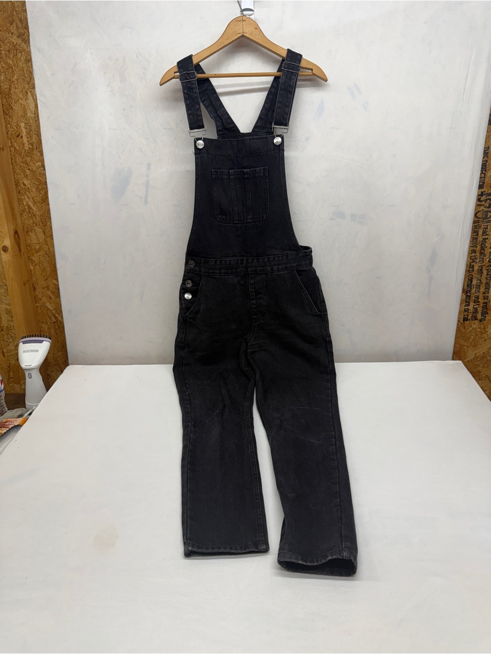 Boohoo Mens Black Denim Overalls